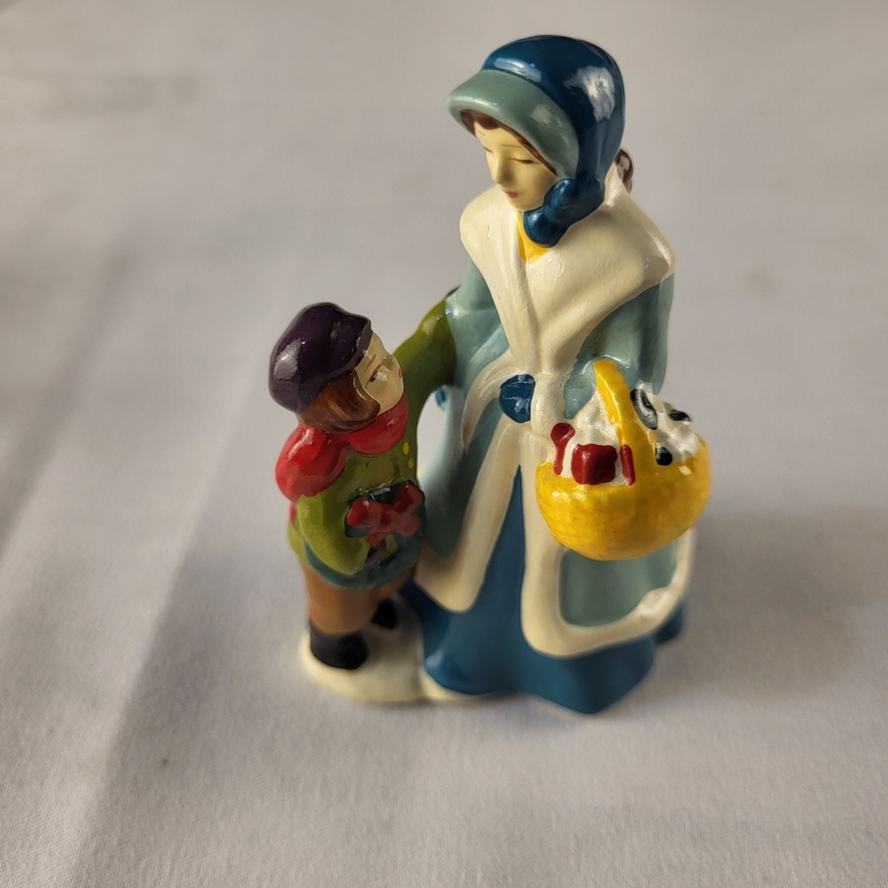 1982 Avon McConnell's Corners Mother & Son 3"H Ceramic Figurine Christmas